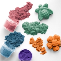 Песок для лепки &laquo;Приключения Енота&raquo;, 6 цветов, 840 г, 2 форм.