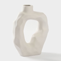 Ваза для цветов керамическая &laquo;Люкс&raquo;, 13&times;15 см, горлышко d=5 см, цвет белый