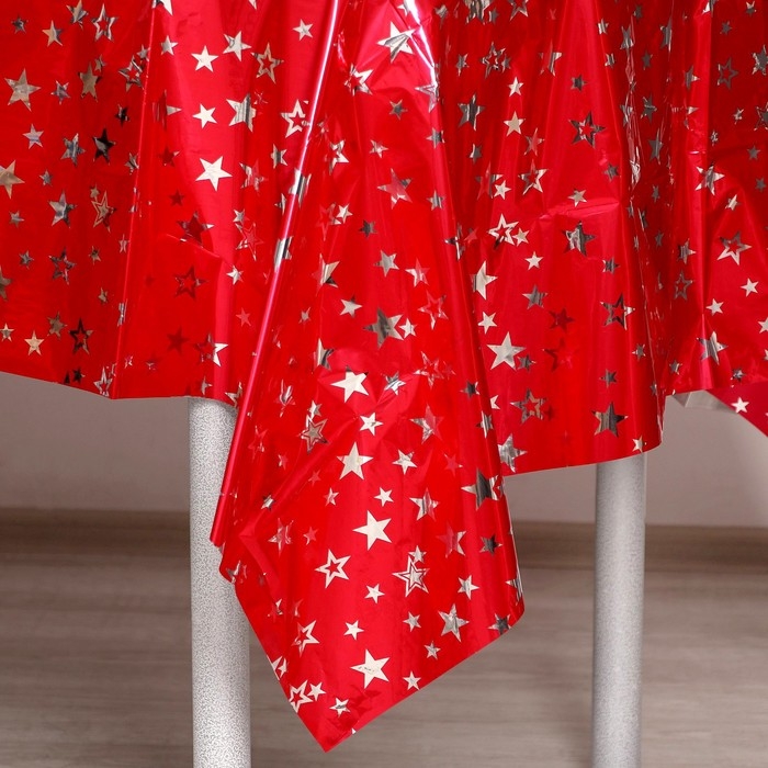 Скатерть &laquo;Звёзды&raquo;, 137 &times; 183 см, цвет красный