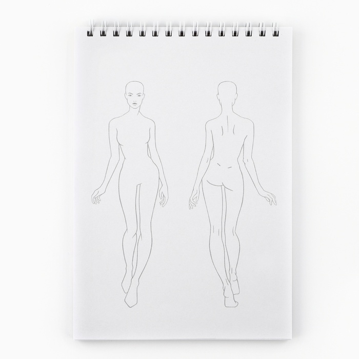 Скетчбук с шаблоном фигуры А5, 40 л &laquo;Девушка в черном&raquo;