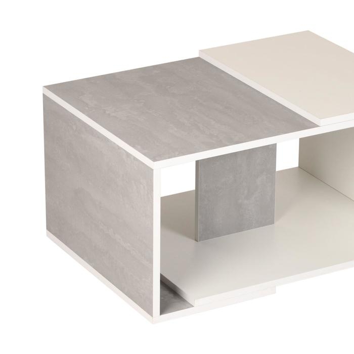 Стол журнальный Честер, 700х500х350,  Бетон/Белый