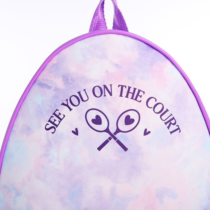 Рюкзак детский для девочки &laquo;Теннисные ракетки&raquo;, 23х20,5 см, отдел на молнии, цвет сиреневый