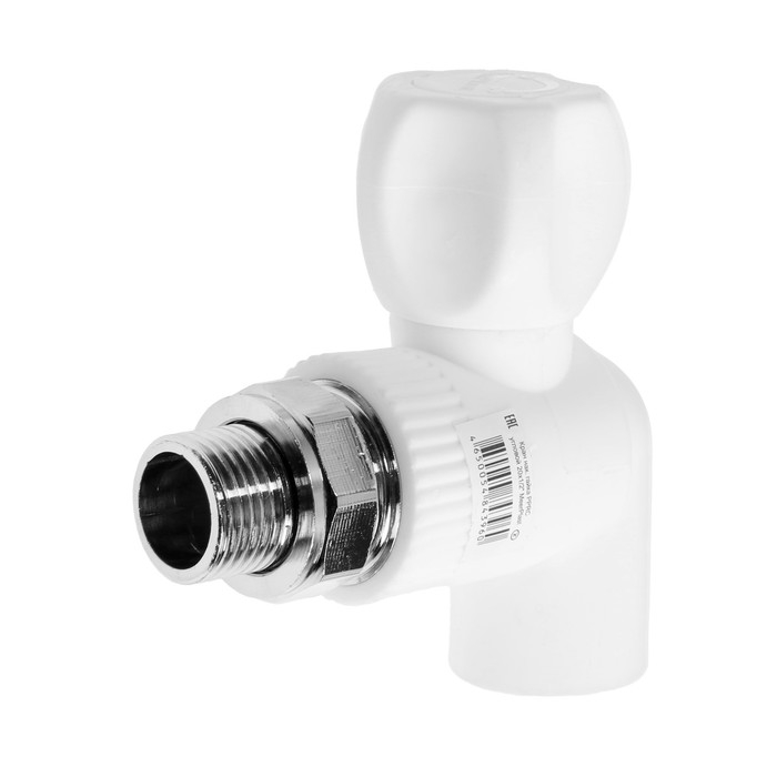 Кран радиаторный MeerPlast, 20x1/2 Кран радиаторный MeerPlast, 20x1/2", полипропиленовый, угловой
