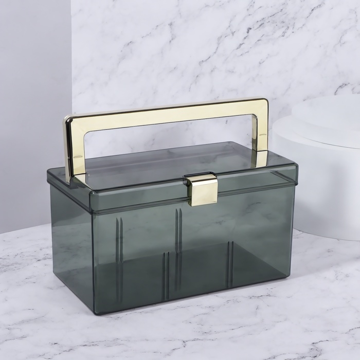 Органайзер для хранения, с ручкой, 21,5 × 12 см, цвет зелёный/золотистый Органайзер для хранения, с ручкой, 21,5 × 12 см, цвет зелёный/золотистый