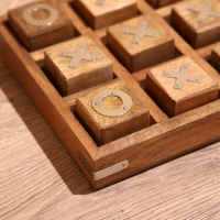 Игра настольная "Крестики-нолики" 17х17 см, манговое дерево, сталь Игра настольная "Крестики-нолики" 17х17 см, манговое дерево, сталь