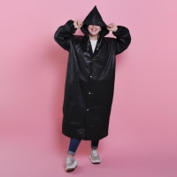 Дождевик взрослый плащ &laquo;Время дождя и чудес&raquo;, размер 42-48, 60 х 110 см, цвет чёрный