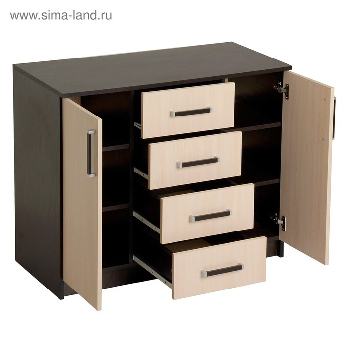 Комод Аура, 820х1000х440, Венге/Дуб молочный Комод Аура, 820х1000х440, Венге/Дуб молочный