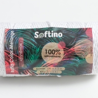 Пряжа 100% целлюлоза "Softino Raffia Color Melange" кручёная, белая 100м ±2м 87 гр Пряжа 100% целлюлоза "Softino Raffia Color Melange" кручёная, белая 100м ±2м 87 гр