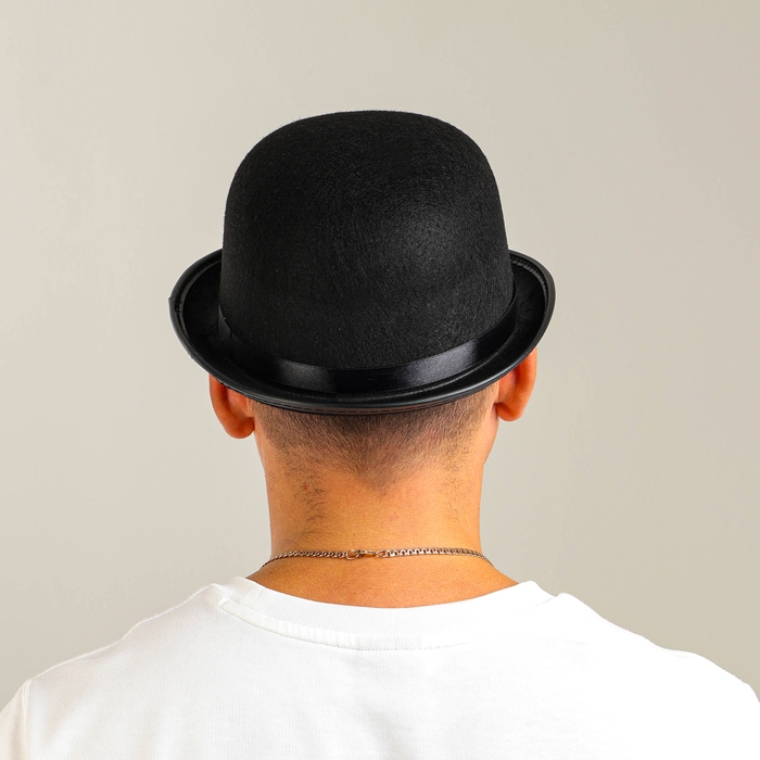 Шляпа котелок, фетр, черный, р. 56–58 Шляпа котелок, фетр, черный, р. 56–58