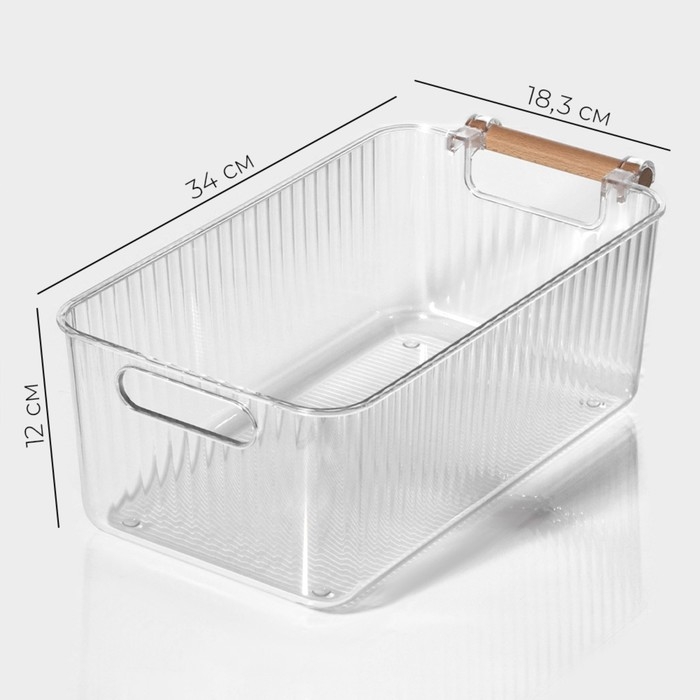 Контейнер для хранения с ручкой LaDо́m &laquo;Кристалл&raquo;, 34&times;18,3&times;12 см, прозрачный
