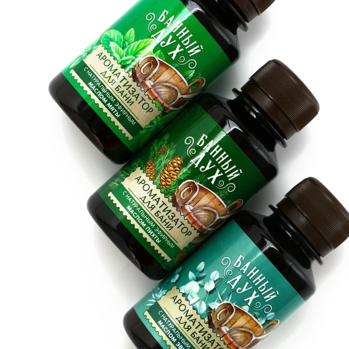 Подарочный набор БАННЫЙ ДУХ &laquo;Крепкого здоровья&raquo;, ароматизатор для бани, 3х100 мл, Новый Год