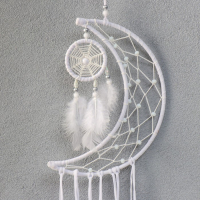 Ловец снов двойной "Месяц" белый d=5 см, d=20 см 75х20 см Ловец снов двойной "Месяц" белый d=5 см, d=20 см 75х20 см