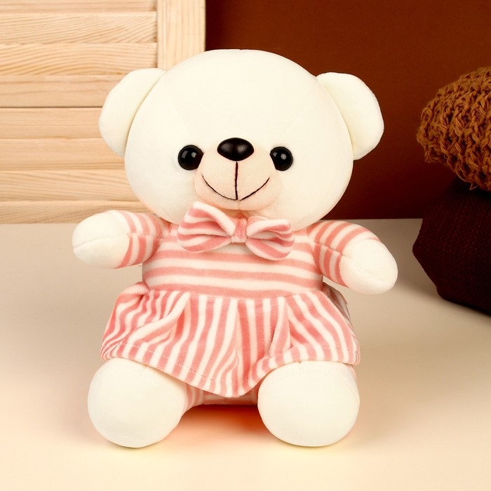 Мягкая игрушка &laquo;Мишутка в платье&raquo;, цвет белый