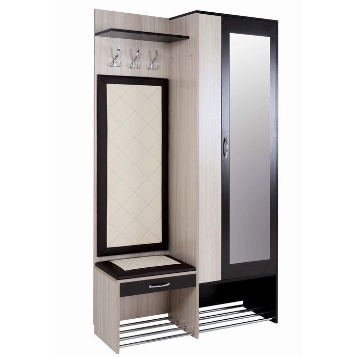 Прихожая Ольга 4, Ясень шимо светлый/Венге