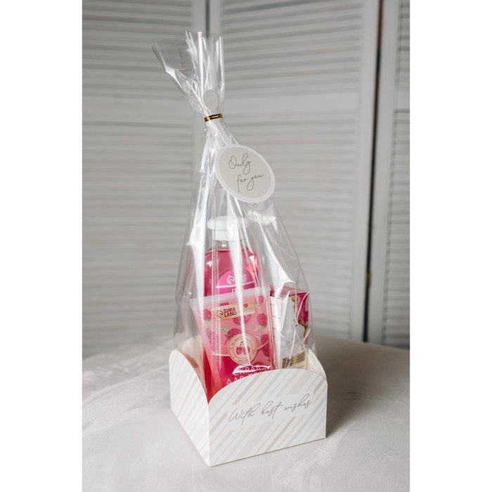 Пакет подарочный с коробкой, упаковка, &laquo;С наилучшими пожеланиями&raquo;, 12 х 12 х 40 см