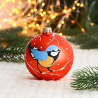 Ёлочный шар d-8 см "Желтогрудка" Ёлочный шар d-8 см "Желтогрудка"