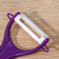 Набор кухонный на подставке Доляна «Симпл», 5 предметов: ножи 7,5 см, 10,5 см, 13 см, 15 см, овощечистка, цвет фиолетовый Набор кухонный на подставке Доляна «Симпл», 5 предметов: ножи 7,5 см, 10,5 см, 13 см, 15 см, овощечистка, цвет фиолетовый