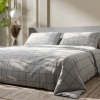 Постельное бельё Этель 2 сп "Клетка" цвет белый 175х215, 200х220, 50х70-2 шт, бязь, 125 г/м2