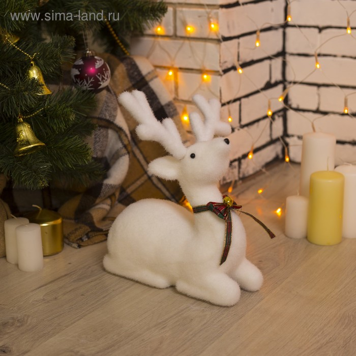 Светодиодная фигура «Олень» 25 × 29 × 13 см, флок, батарейки CR2032х2 (в комплекте), свечение тёплое белое Светодиодная фигура «Олень» 25 × 29 × 13 см, флок, батарейки CR2032х2 (в комплекте), свечение тёплое белое