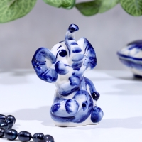 Сувенир &laquo;Слон Ксюша&raquo;, фарфор, гжель, кобальт