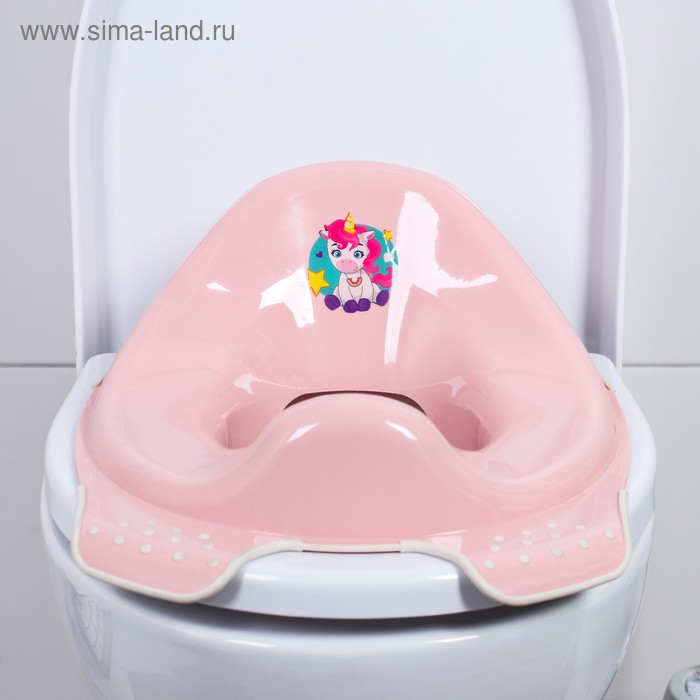 Детская накладка - сиденье на унитаз &laquo;Мишка&raquo; антискользящая, цвет розовый