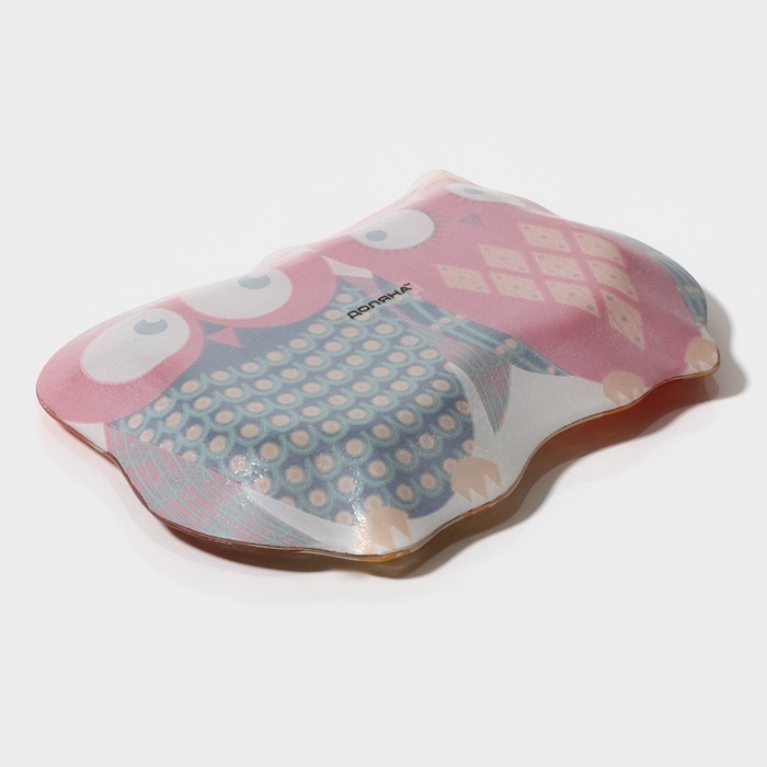 Блюдо сервировочное стеклянное Доляна «Задумчивые совы», 18×13,1×1,9 см, цвет красный Блюдо сервировочное стеклянное Доляна «Задумчивые совы», 18×13,1×1,9 см, цвет красный