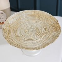 Блюдо сервировочное &laquo;Античная роза&raquo;, d=28 см, на ножке, цвет золотой