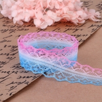 Кружево капроновое &laquo;Градиент&raquo;, 28 мм &times; 10 &plusmn; 1 м, цвет розовый/голубой №5