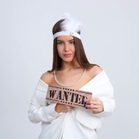 Карнавальный набор &laquo;Кокетка&raquo; повязка, бусы ,табличка