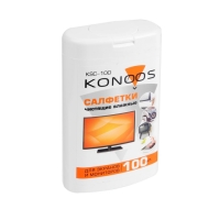 Салфетки для очистки техники Konoos KSC-100, влажные, для экранов, банка, 100 шт Салфетки для очистки техники Konoos KSC-100, влажные, для экранов, банка, 100 шт