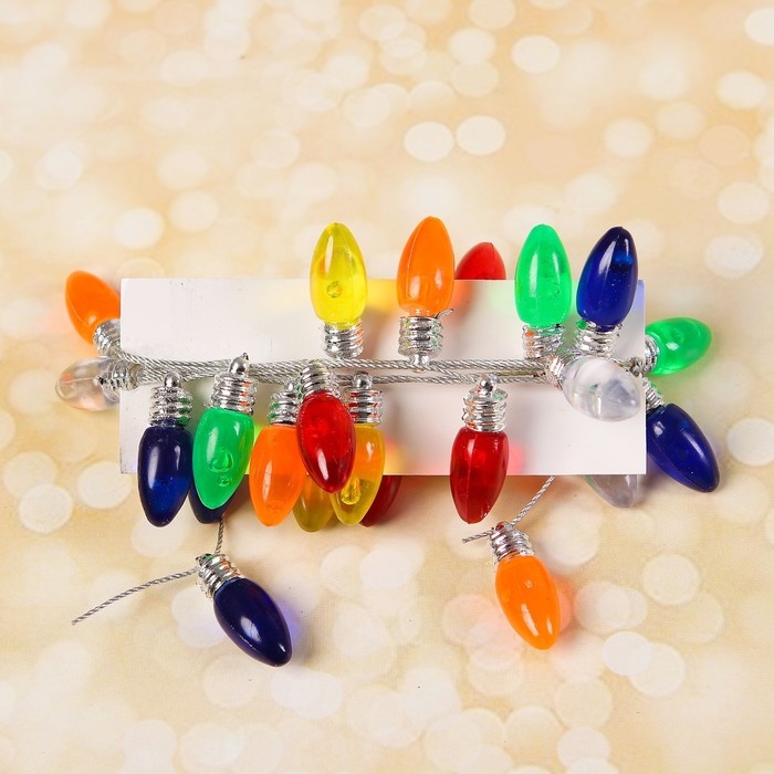 Миниатюра кукольная &laquo;Гирлянда - сосулька&raquo; длина 1 метр, игрушка: 2,5&times;0,8 см, цвета МИКС