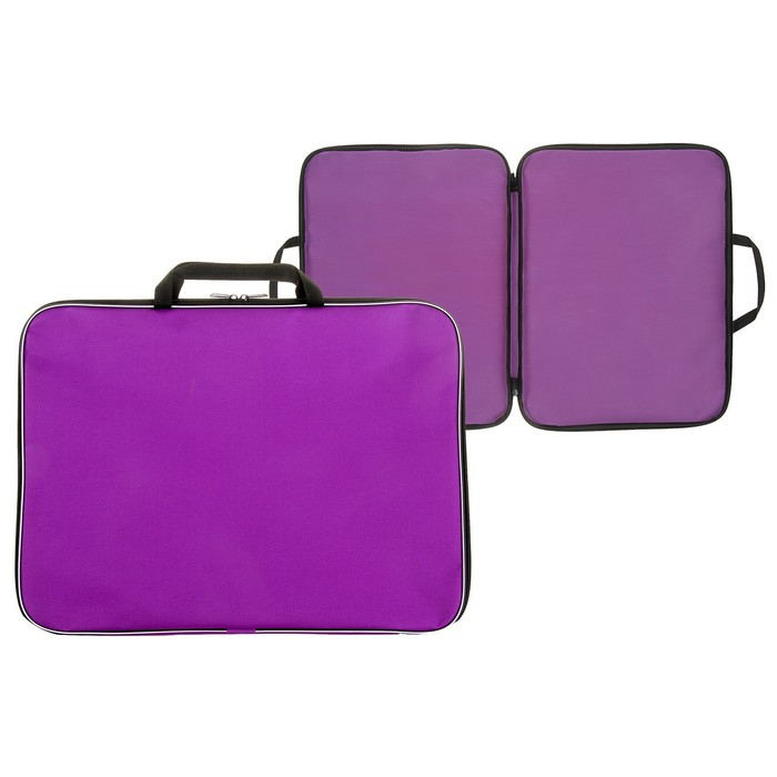 Папка для чертежей и рисунков А3, 470 х 350 х 20 мм, с ручками, текстильная, Calligrata Стандарт, Фиолетовая, плотность 600D Папка для чертежей и рисунков А3, 470 х 350 х 20 мм, с ручками, текстильная, Calligrata Стандарт, Фиолетовая, плотность 600D