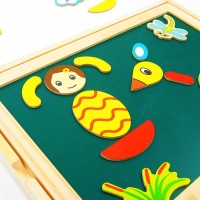 Конструктор магнитный &laquo;Весёлые человечки&raquo; с двухсторонней доской, мелом и маркером, 71 элемент