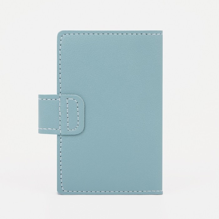 Визитница на кнопке на 26 карт, цвет мятный Визитница на кнопке на 26 карт, цвет мятный