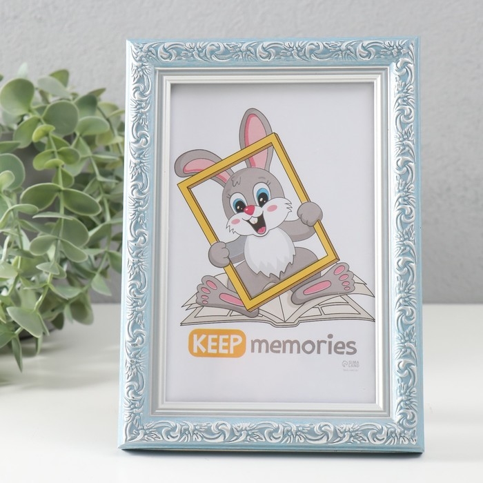 Фоторамка пластик "Винтаж" 10х15 см, голубой