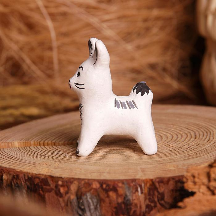 Сувенир &laquo;Зайка&raquo;, белый, серый, 3,5&times;4&times;5,5 см, каргопольская игрушка, микс