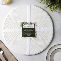 Салфетки сервировочные на стол Доляна &laquo;Лофт&raquo;, 4 шт, d=38 см, цвет белый