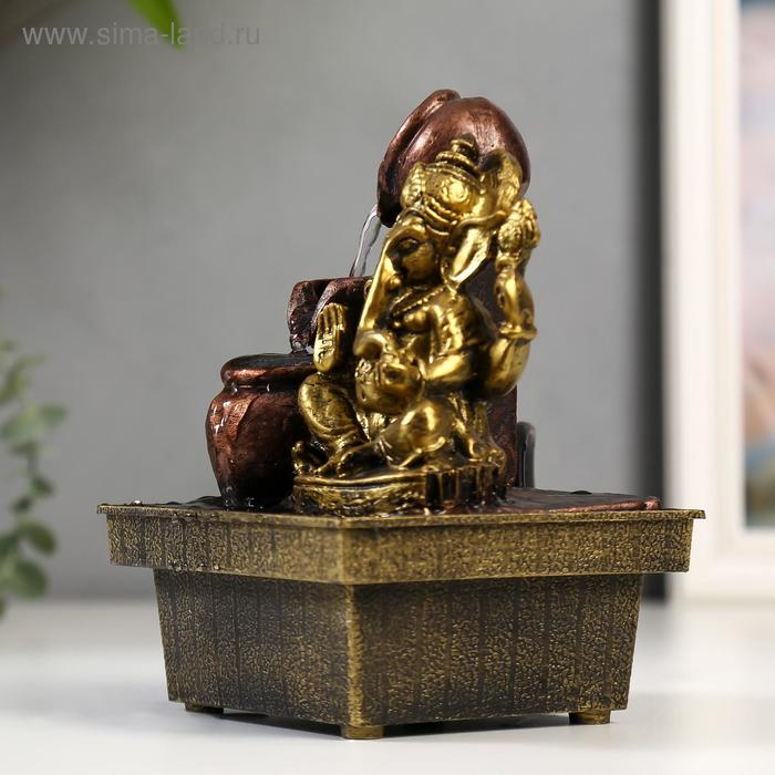 Фонтан Фонтан "Ганеша с кувшинами" золото 19,5х13,5х10 см