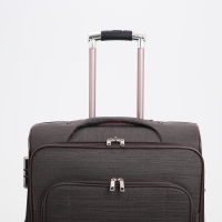 Чемодан большой 95 л (L), отдел на молнии, с расширением, кодовый замок, 4 колеса, наружный карман, цвет коричневый