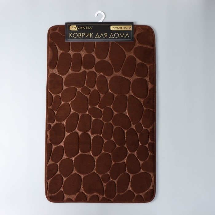 Коврик для ванной и туалета SAVANNA Memory foam, 50&times;80 см, цвет коричневый