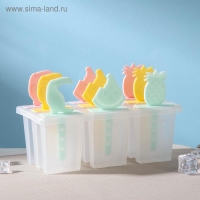 Форма для мороженого &laquo;Фрукты&raquo;, 17,5&times;9&times;11 см, 9 ячеек, цвет прозрачный