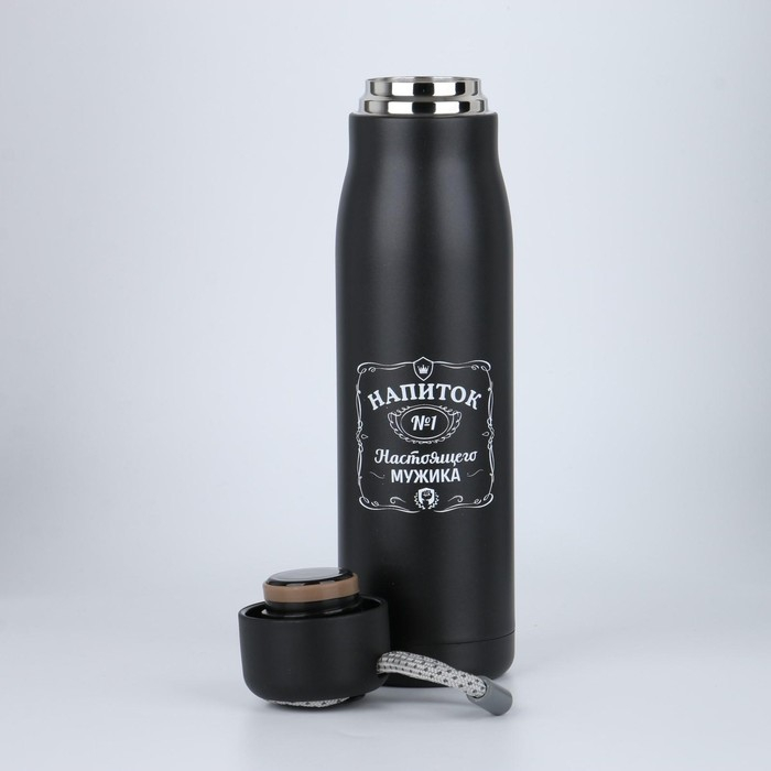 Термос, 600 мл, Тraveller Термос, 600 мл, Тraveller "Напиток настоящего мужика", сохраняет тепло 10 ч, 26х7 см