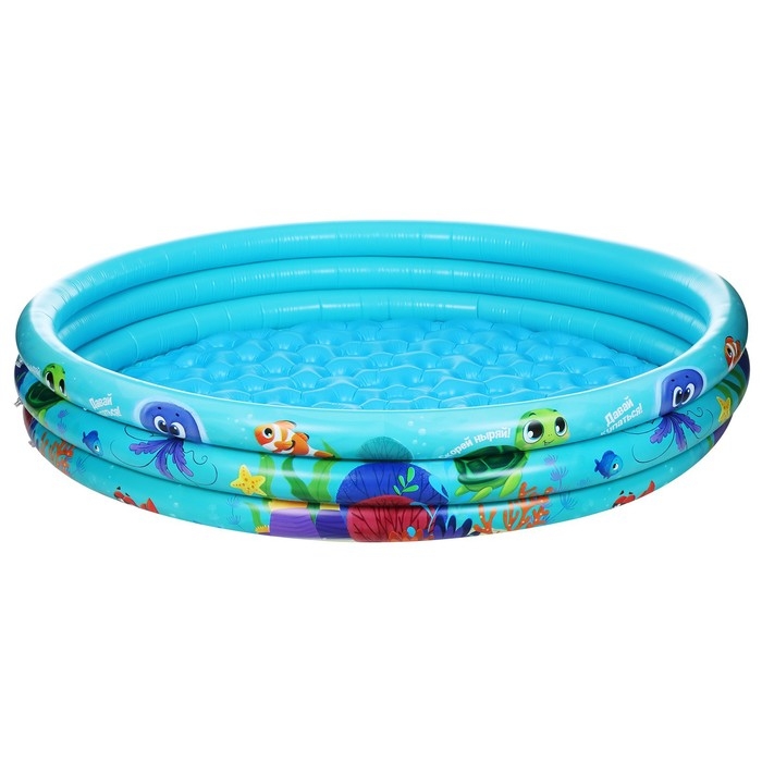 Бассейн надувной &laquo;На волне: Морской мир&raquo;, 146х25 см, с надувным дном