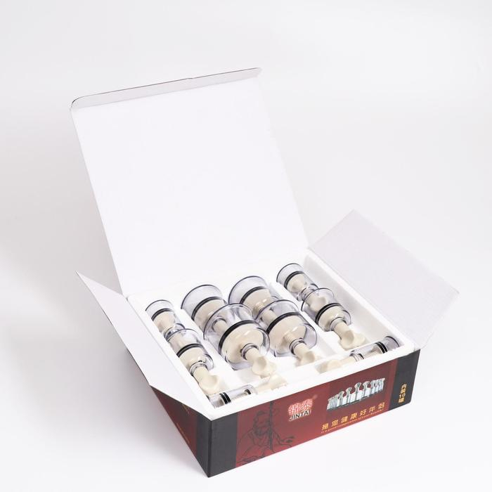 Банки акупункционного действия для вакуумного массажа с вентилем, набор 10 шт. Банки акупункционного действия для вакуумного массажа с вентилем, набор 10 шт.