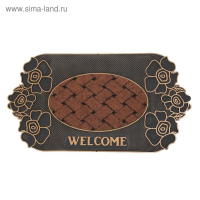 Коврик придверный Доляна &laquo;Welcome цветы&raquo;, 40&times;70 см, цвет МИКС