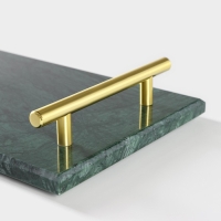 Поднос из мрамора Magistro Marble, 37,5&times;17,5 см, цвет изумрудный