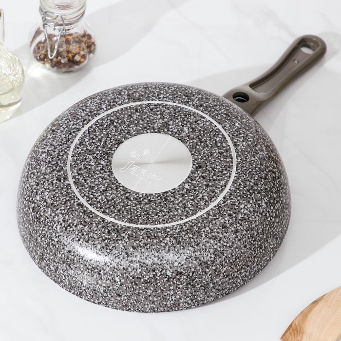 Сковорода Onyx, d=24 см, съёмная ручка, стеклянная крышка, антипригарное покрытие, цвет серый Сковорода Onyx, d=24 см, съёмная ручка, стеклянная крышка, антипригарное покрытие, цвет серый