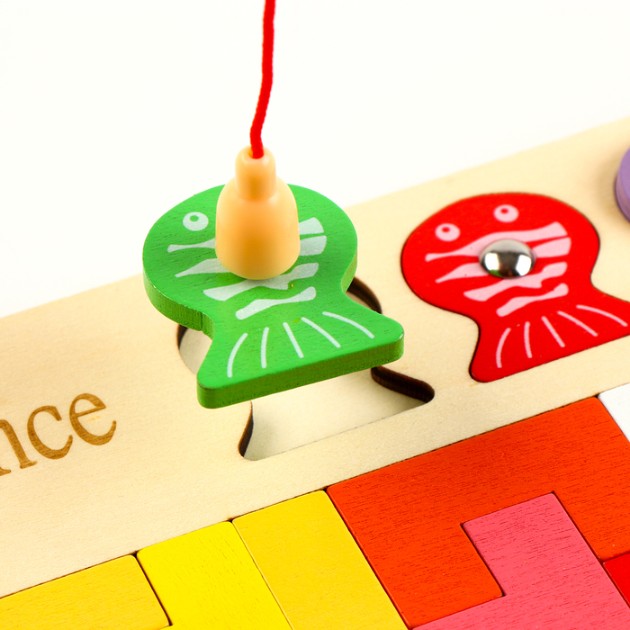 Развивающая игра 6 в 1 &laquo;Рыбалка+танграм+пятнашки+тетрис+фигуры+цифры&raquo; 30&times;45&times;0,8 см