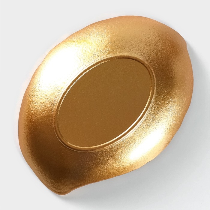 Блюдо для фруктов Доляна «Золотой лист», 18×13 см, цвет золотой Блюдо для фруктов Доляна «Золотой лист», 18×13 см, цвет золотой