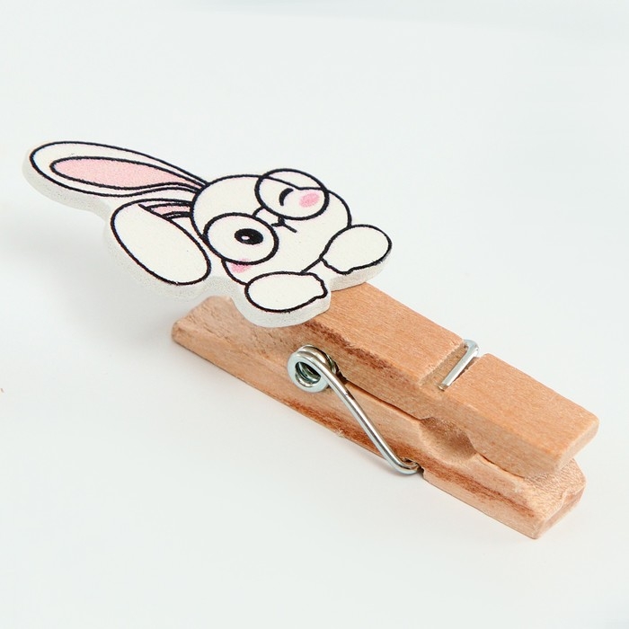 Прищепки декоративные с верёвкой для подвеса «Зайчики» набор 10 шт. — 1,5 × 12 × 14 см Прищепки декоративные с верёвкой для подвеса «Зайчики» набор 10 шт. — 1,5 × 12 × 14 см